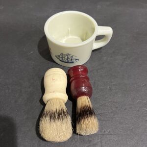 VTG Old Spice Shaving Mug Ship Grand Turk-Salem 1786 w Surrey Boar & Other Brush